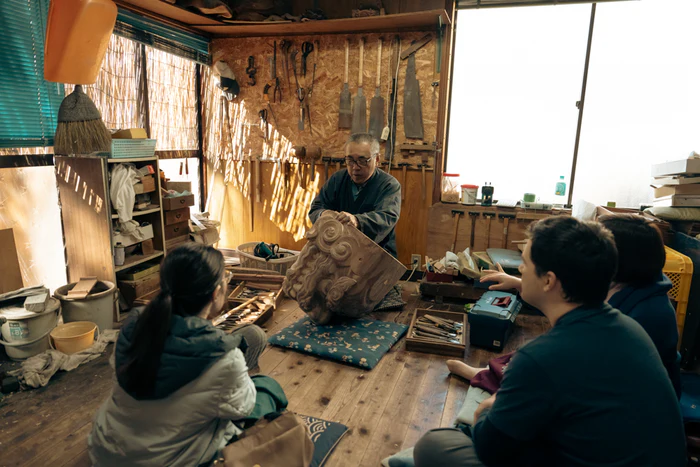 獅子頭制作の見学